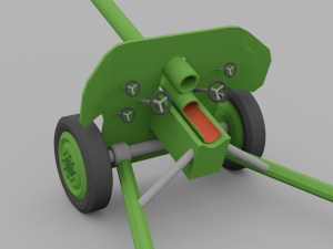 Low poly artillery gvn 3D Model