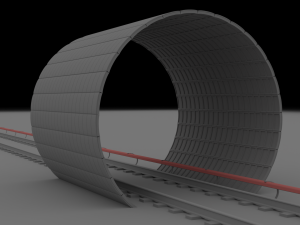 Metro station and train 3D 模型