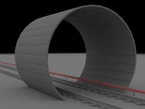 Metro station and train 3D Model
