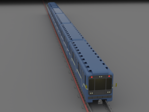 Metro station and train 3D 模型
