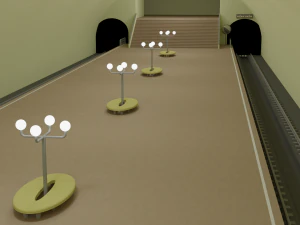 Metro station and train 3D Model