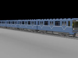 Metro station and train 3D Model