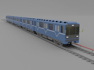 Metro station and train 3D 模型