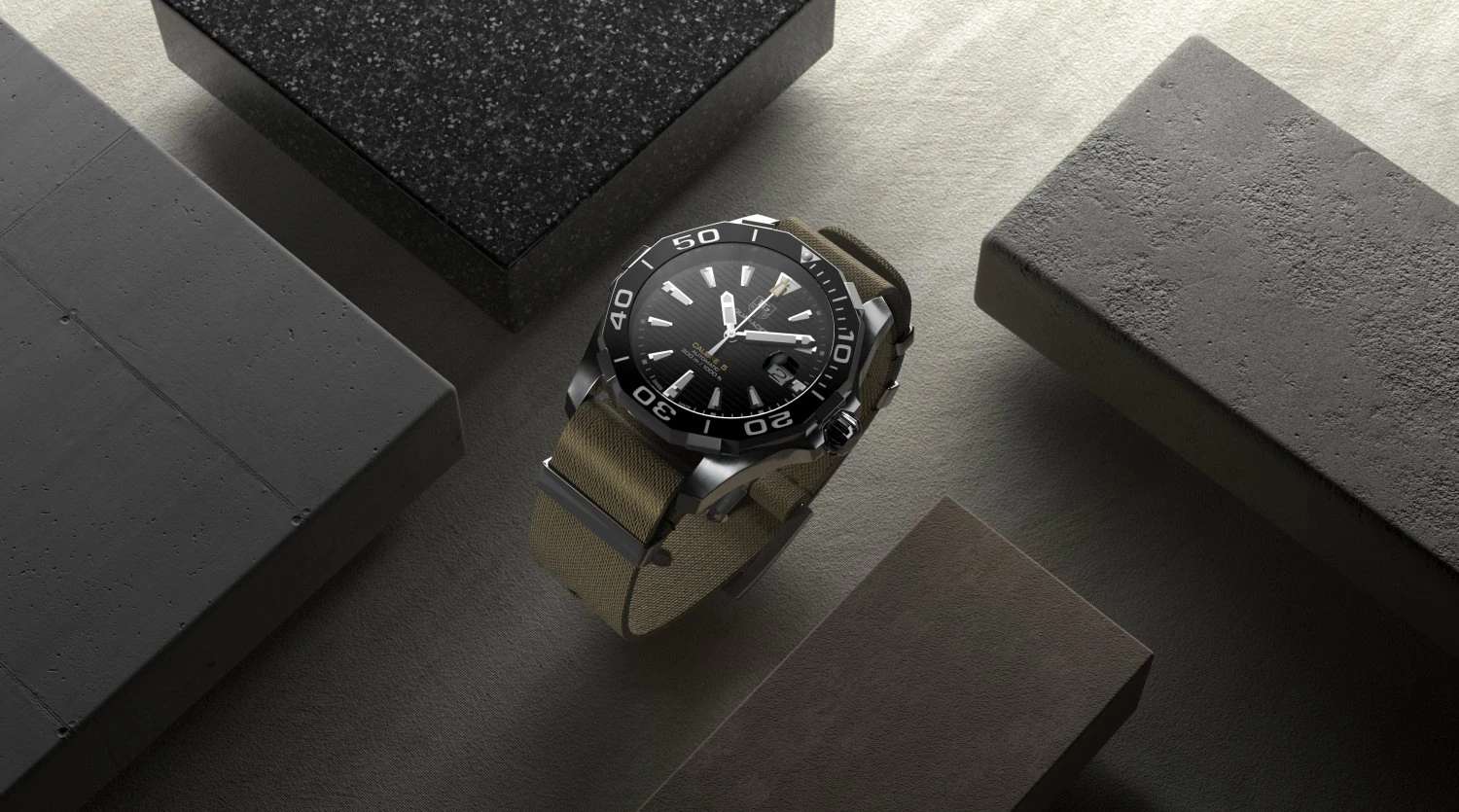 TAG Heuer Aquaracer 3D Model .c4d .max .obj .3ds .fbx .stl .blend