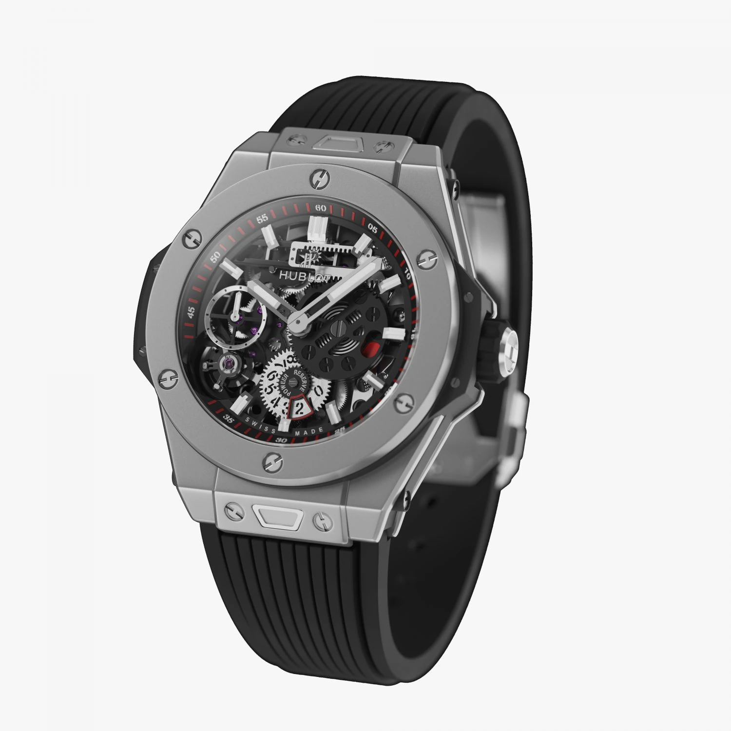 HUBLOT MECA-10 Titanium 3D Model .c4d .max .obj .3ds .fbx .stl .blend