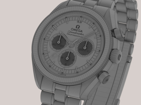 Omega Speedmaster Moonwatch Professional - Gold on Moonshine - 3D 모델