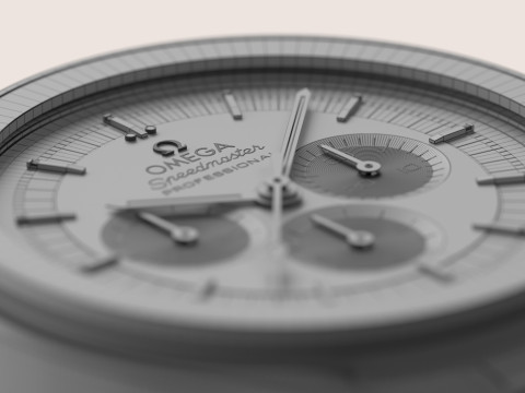 Omega Speedmaster Moonwatch Professional - Gold on Moonshine - 3D 모델