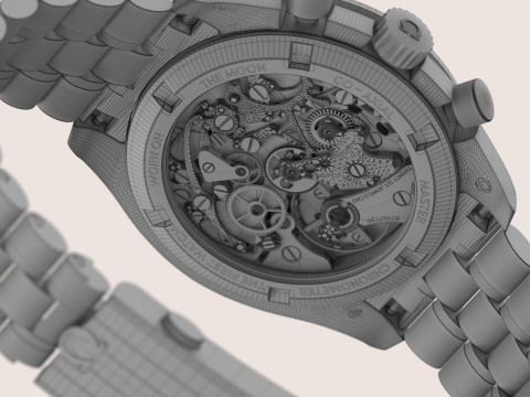 Omega Speedmaster Moonwatch Professional - Gold on Moonshine - 3D 모델