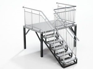 Metal stairs 3D Models