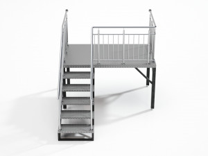 Metal stairs 3D Model