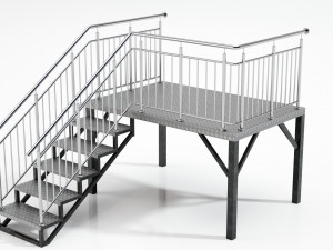 Metal stairs 3D Model
