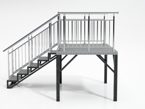 Metal stairs 3D Model