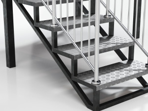 Metal stairs 3D Model