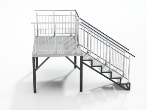 Metal stairs 3D Model
