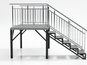 Metal stairs 3D Model