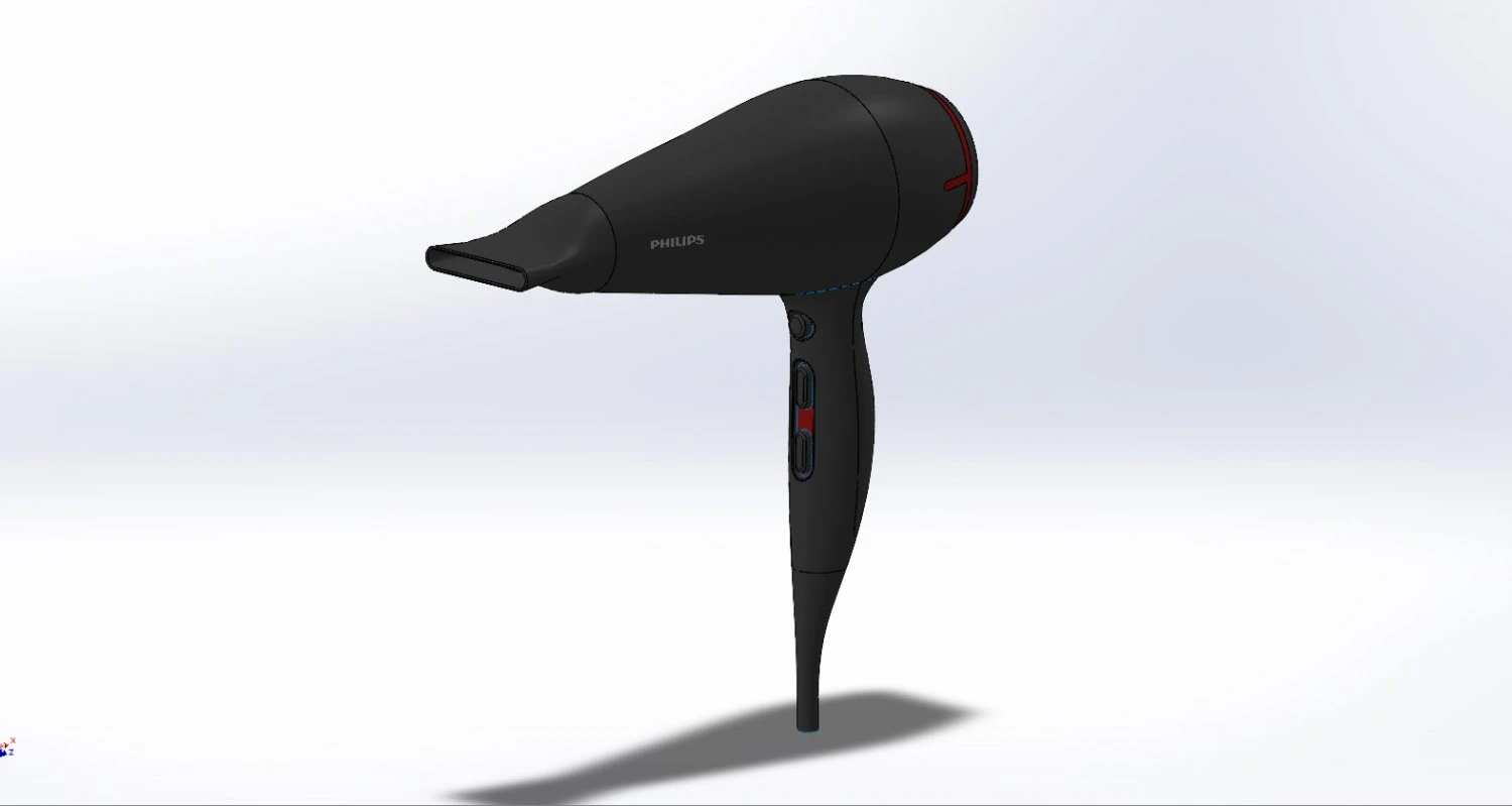 Hairdryer Philips 3D Model .c4d .max .obj .3ds .fbx .stl .blend