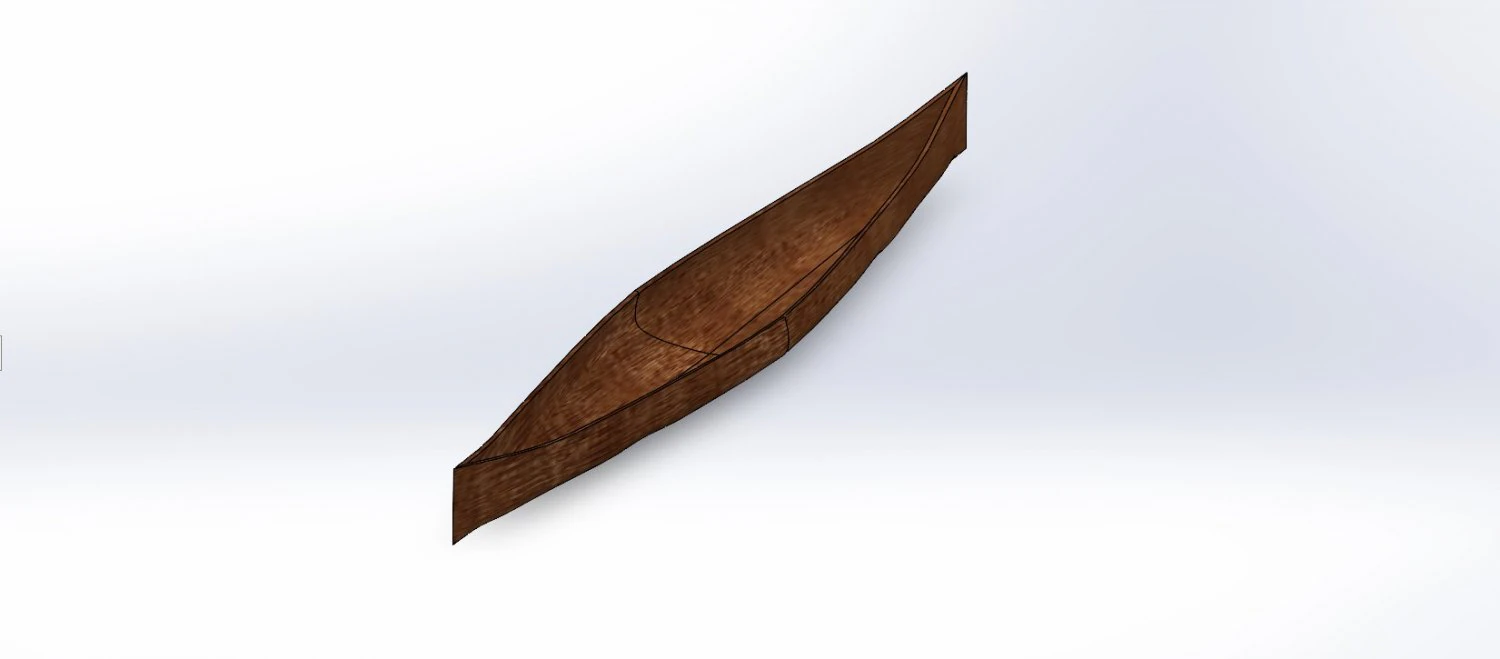 Wood Canoe 3D Model .c4d .max .obj .3ds .fbx .stl .blend 