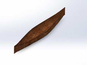 Wood Canoe 3D Model