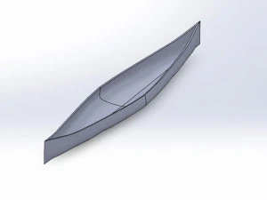 Wood Canoe 3D Model