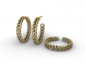 Cuban Link Rings 4mm wide 10 ring sizes Modèles 3D en vedette