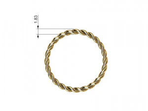 Cuban Link Rings 4mm wide 10 ring sizes 3D Print Model