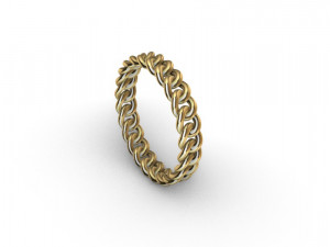 Cuban Link Rings 4mm wide 10 ring sizes Modello di stampa 3D