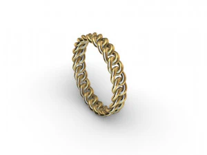Cuban Link Rings 4mm wide 10 ring sizes 3D Print Model