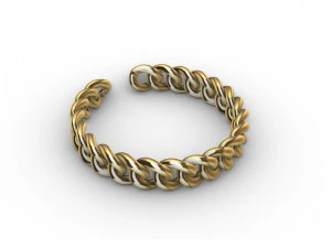 Cuban Link Rings 4mm wide 10 ring sizes 3D Print Model