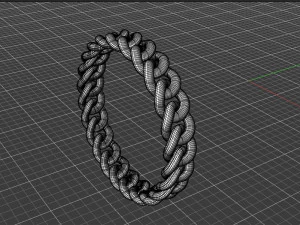 Cuban Link Rings 4mm wide 10 ring sizes 3D Print Model