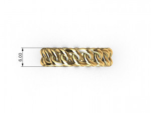Cuban Link Rings 6mm wide 10 ring sizes Modelo de Impressão 3D