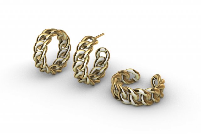 Cuban Link Rings 8mm wide 10 ring sizes 3D प्रिंट मॉडल .c4d .max .obj .3ds .fbx .stl .blend 