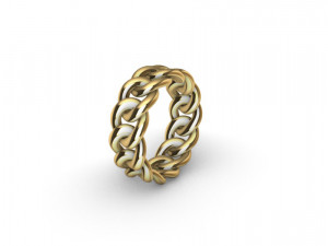 Cuban Link Rings 8mm wide 10 ring sizes 3D प्रिंट मॉडल
