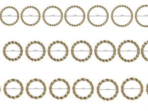 Cuban Link Rings 3 variable width 30 ring sizes Model Cetak 3D
