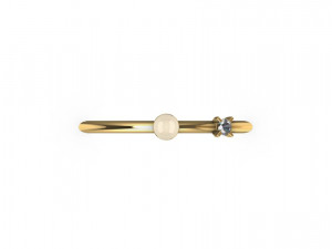 Single Pearl and Diamond Ring 10 Sizes 3D Baskı Modeli