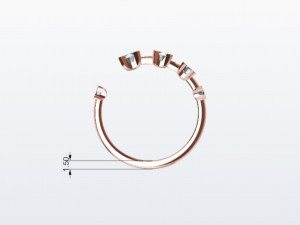 Diamond Hug Ring 5 sizes 3Dプリントモデル