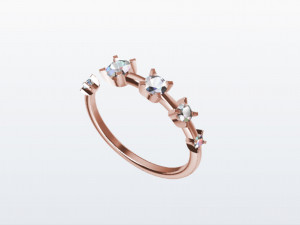 Diamond Hug Ring 5 sizes 3Dプリントモデル