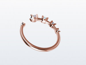 Diamond Hug Ring 5 sizes 3Dプリントモデル