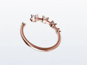 Diamond Hug Ring 5 sizes 3D Print Model