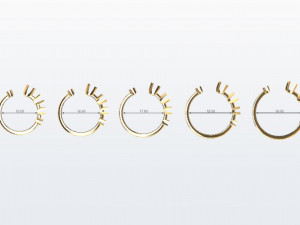 Diamond Hug Ring 5 sizes 3Dプリントモデル
