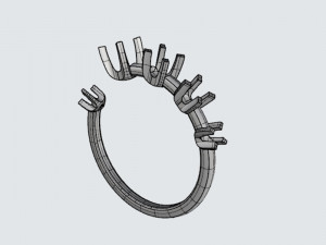 Diamond Hug Ring 5 sizes 3Dプリントモデル