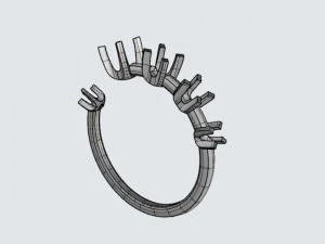 Diamond Hug Ring 5 sizes 3D Print Model