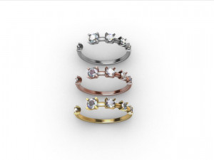 Diamond Hug Ring 5 sizes 3Dプリントモデル