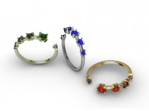 Diamond Hug Ring 5 sizes Modèles 3D en vedette