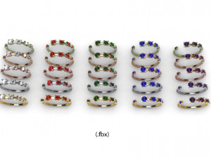 Diamond Hug Ring 5 sizes 3Dプリントモデル
