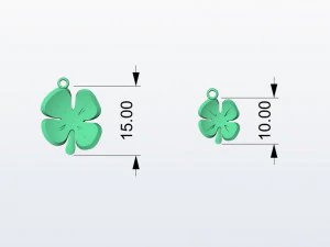 Clover Pendant 2 sizes 3D Print Model