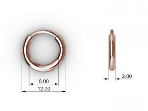 Huggie Hoop 12mm Modelo de Impressão 3D