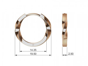 Mobius Huggie Hoop 3D Baskı Modeli