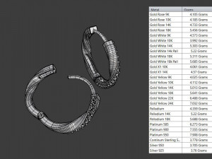 Mobius Huggie Hoop Earrings with Gemstones 3D Baskı Modeli