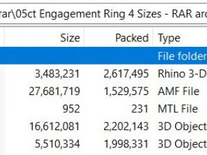 05ct Diamond Solitaire Engagement Ring 4 sizes 3D Print Model
