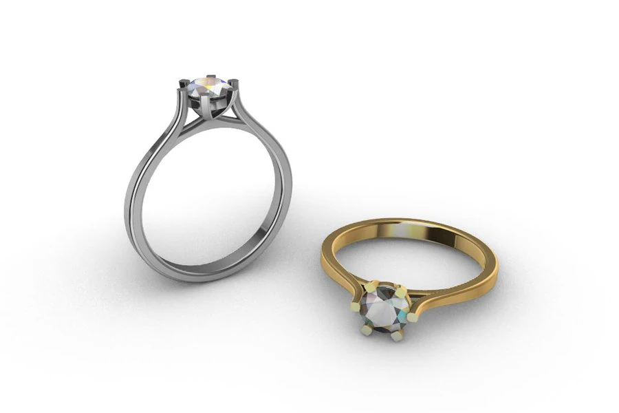 05ct Diamond Solitaire Engagement Ring 4 sizes 3D Print Model .c4d .max .obj .3ds .fbx .stl .blend